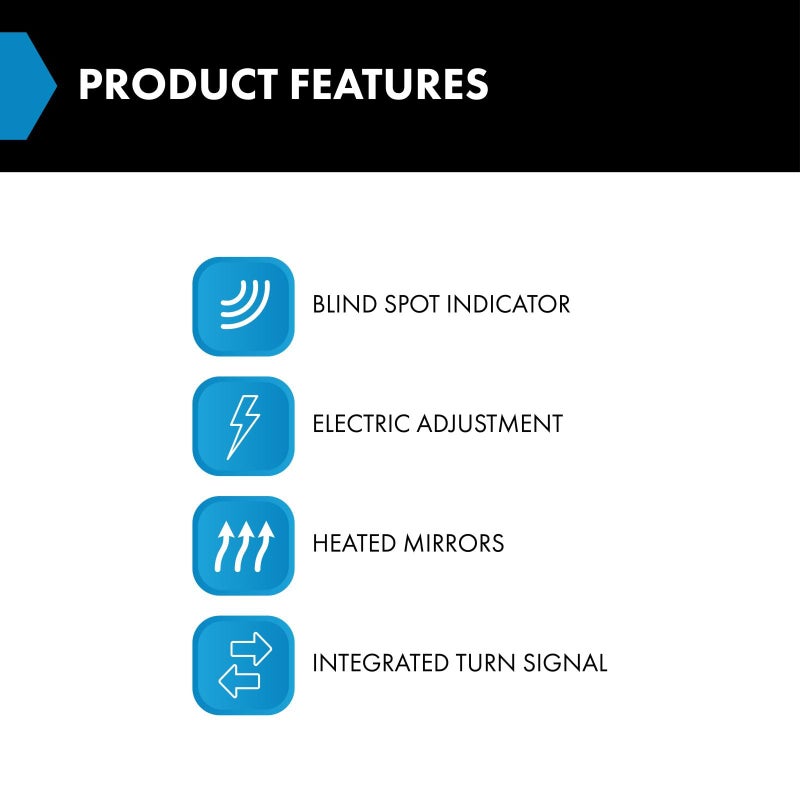 TRQ Passenger Side Mirror Assembly Power Heated Turn Signal Blind Spot Foldaway Compatible with 2015-2017 Hyundai Sonata - Image 2